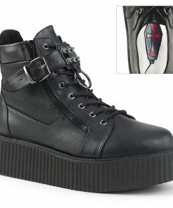 V-CREEPER-566 Demonia Shoes Creeper Sole Bootie Unisex Demonia Footwear