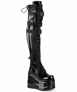 WAVE-315 Demonia Shoes Gothic Thigh High Boot