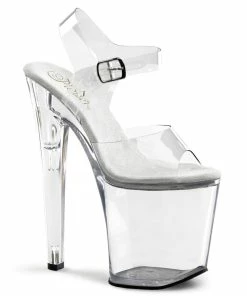 Pleaser Shoes By Pleaser USA 8 Inch Heels XTREME-808 Pleaser Shoes Clear Pole Dancing Shoes